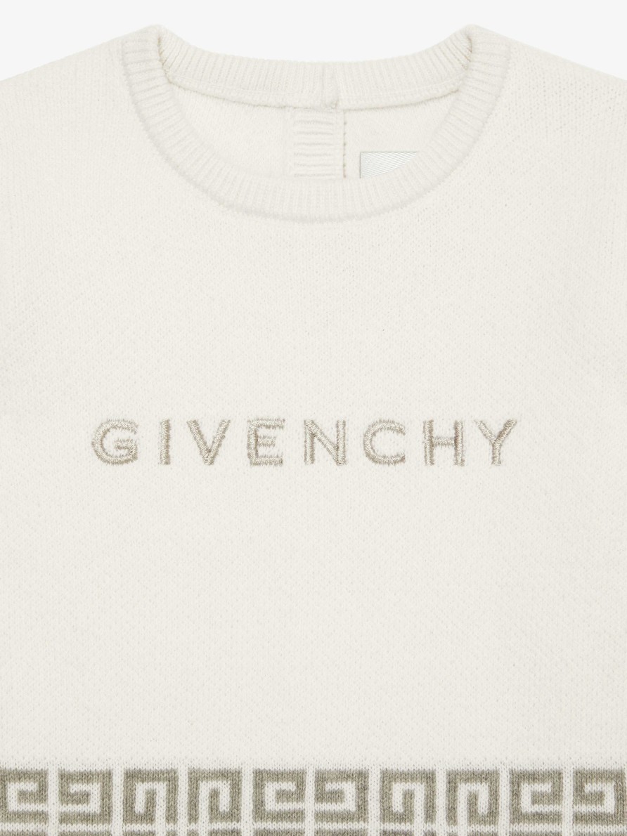 Men Givenchy Baby (1 Month To 3 Years) | Givenchy Overalls In Knit White/Grey