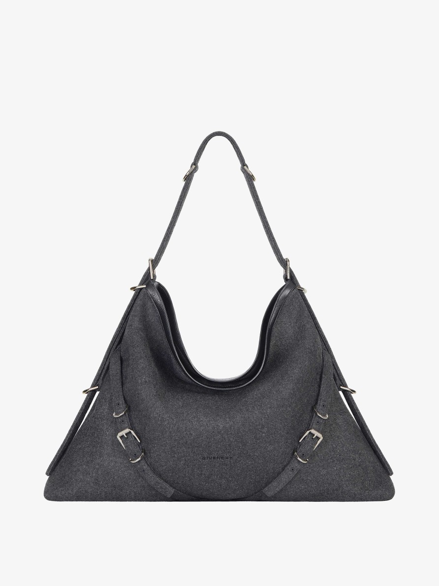 Women Givenchy Voyou | Large Voyou Bag In Cashmere Medium Grey