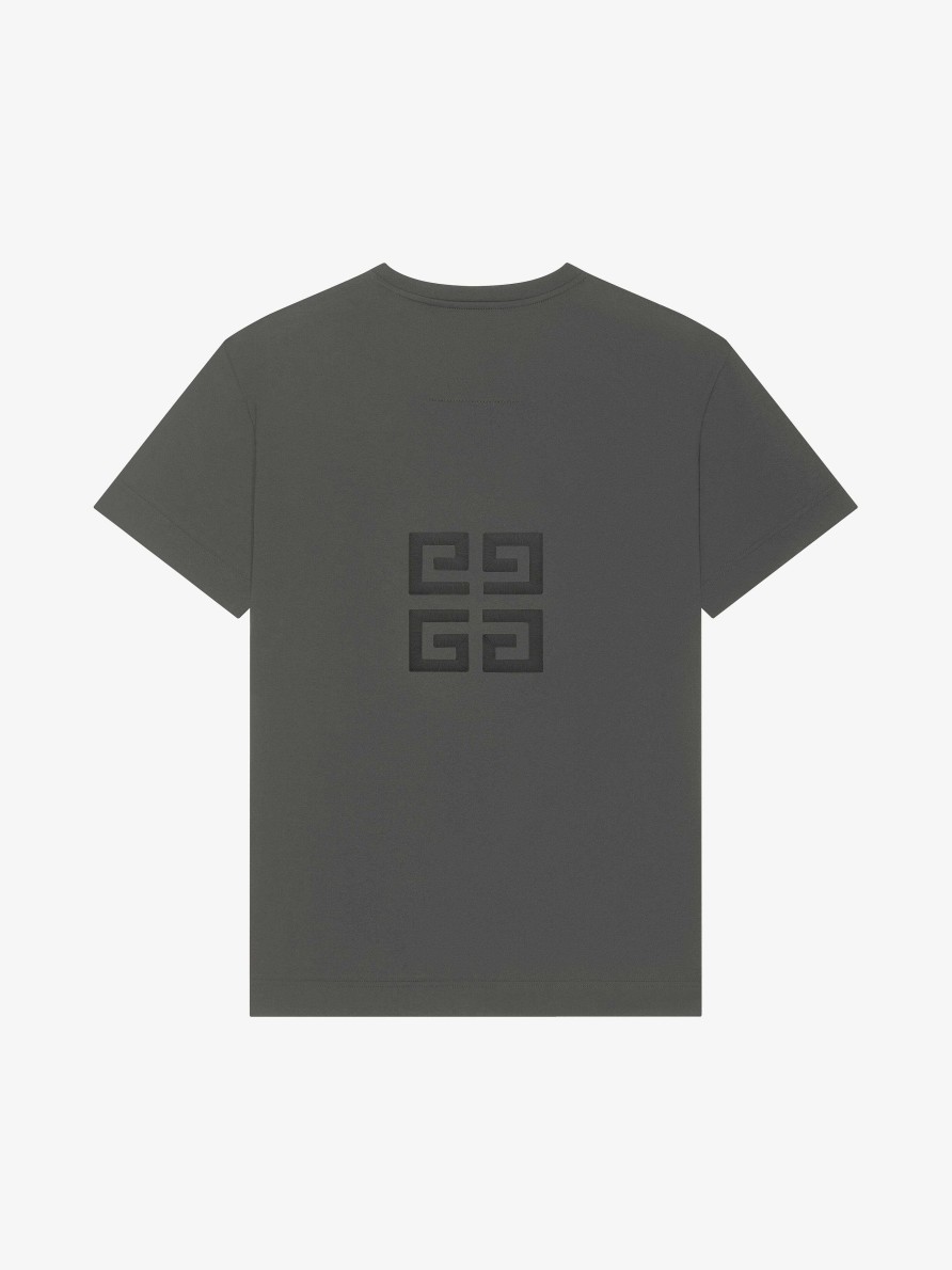 Men Givenchy T-Shirts | Givenchy 4G Oversized T-Shirt In Cotton Greyish Green