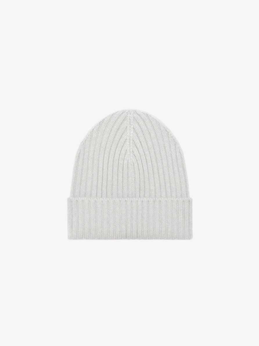 Men Givenchy Beanies & Caps | Ribbed Beanie In Wool And Cashmere Light Grey