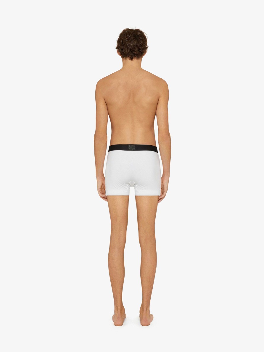 Men Givenchy Underwear | Givenchy 4G Boxer In Jersey White