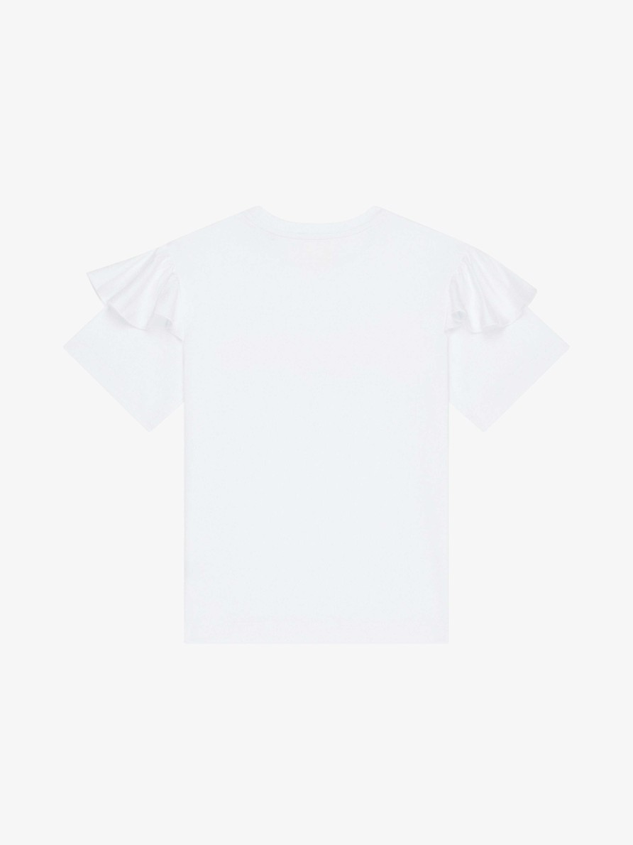 Women Givenchy Girl (4 To 12 Years) | T-Shirt In Jersey With Ruffles White