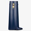 Women Givenchy Shark Lock | Shark Lock Boots In Leather Petrol Blue