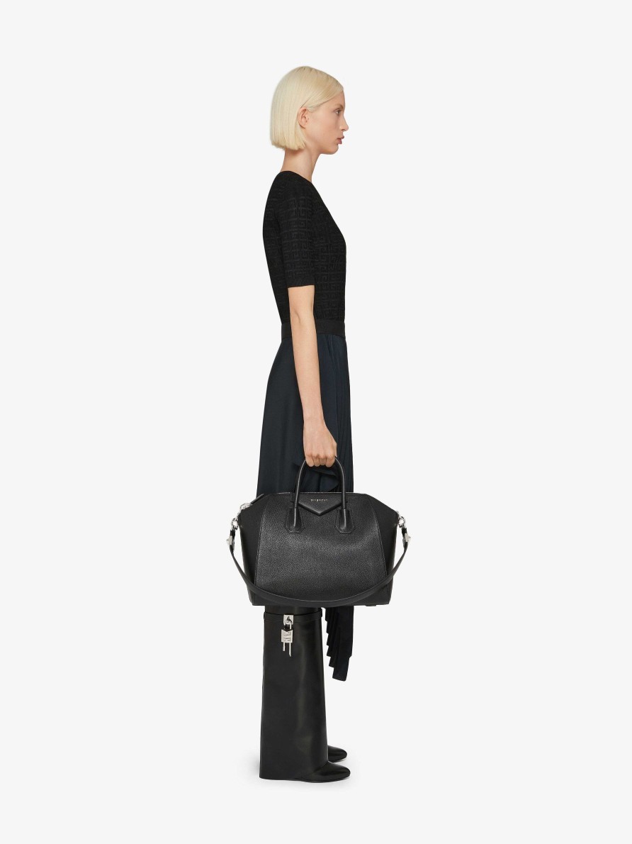 Women Givenchy Antigona | Medium Antigona Bag In Grained Leather Black