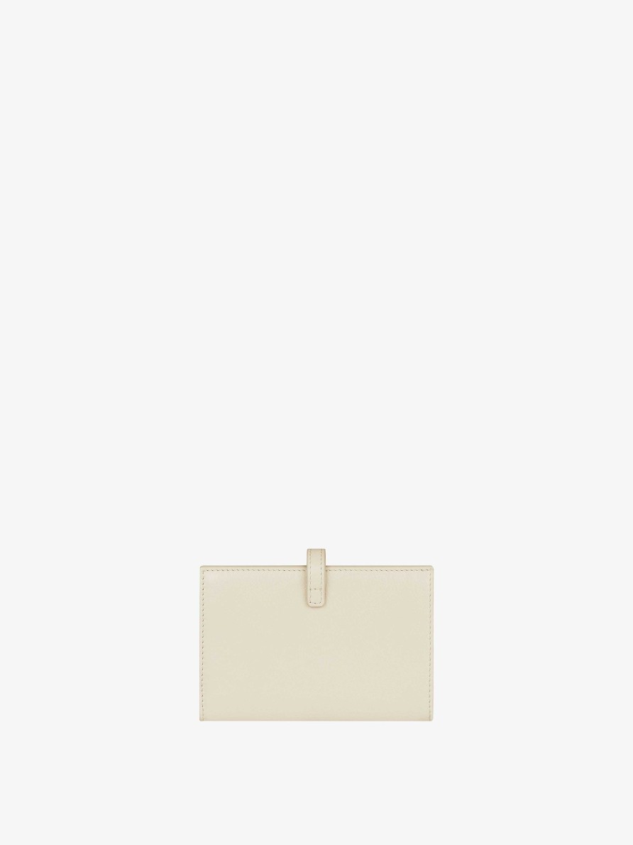 Women Givenchy Small Leather Goods | Voyou Wallet In Leather Natural Beige