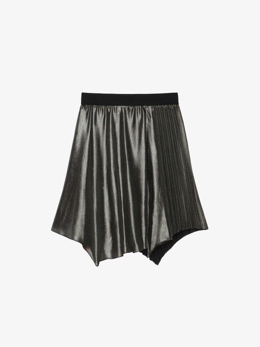 Women Givenchy Girl (4 To 12 Years) | Asymmetrical Skirt In Veil Silvery