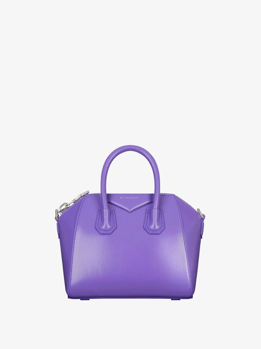 Women Givenchy Antigona | Mini Antigona Bag In Box Leather Purple Dahlia