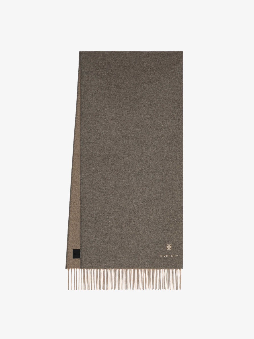 Men Givenchy Scarves & Ties | Double Sided Scarf In Cashmere Light Grey