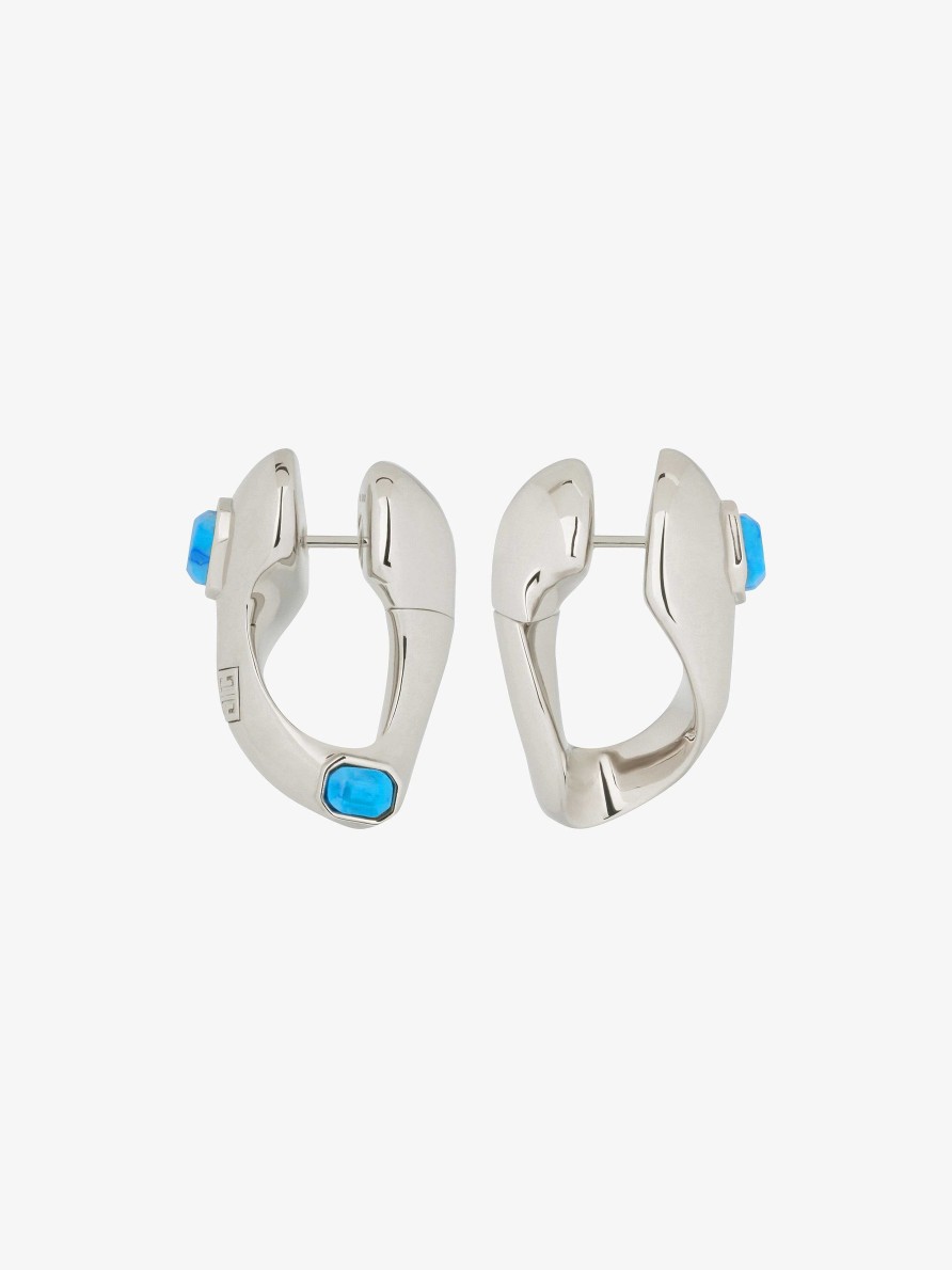 Women Givenchy Jewelry | Organic Earrings In Metal And Resin Turquoise