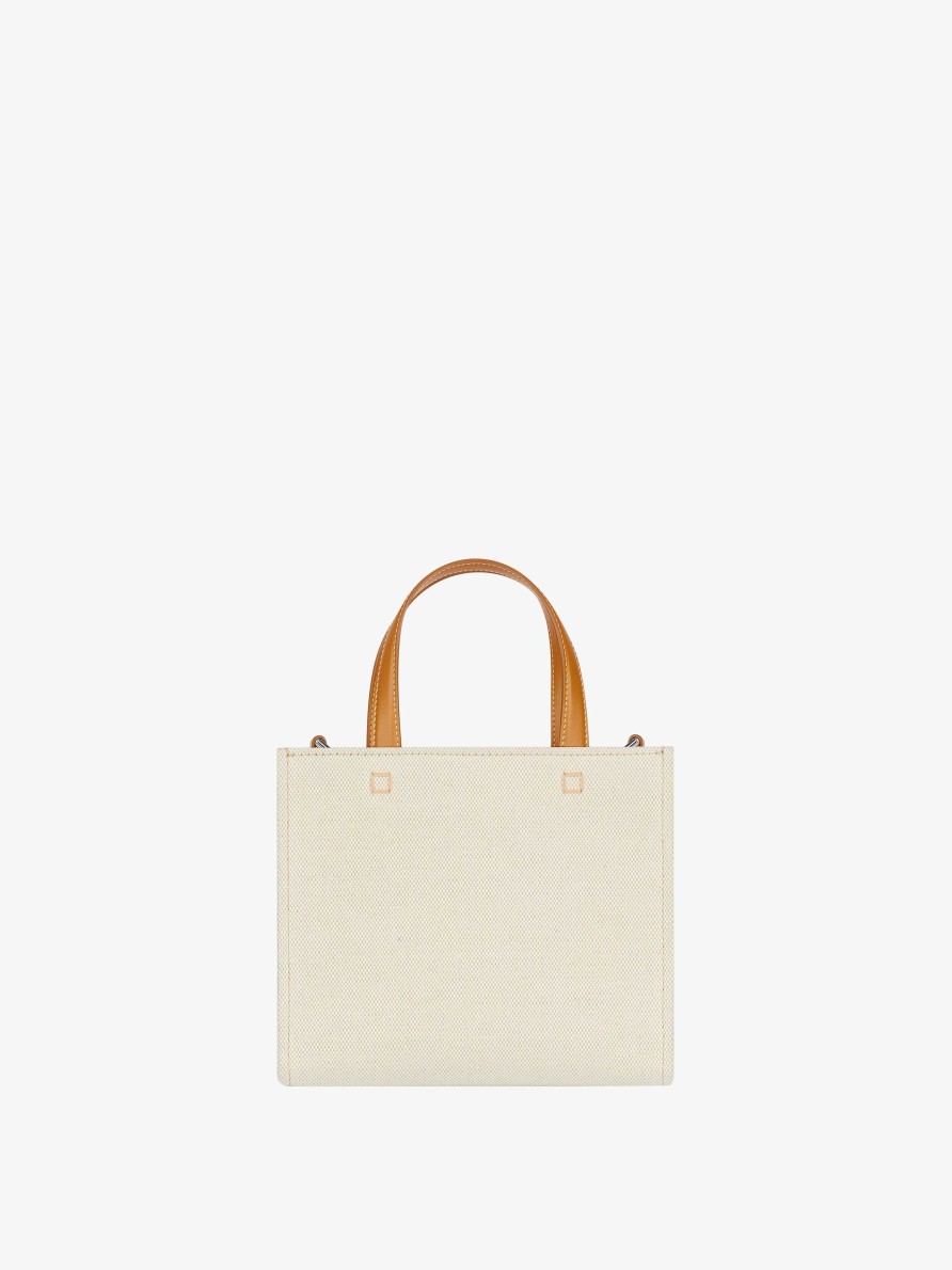 Women Givenchy G-Tote | Mini G-Tote Shopping Bag In Canvas Natural Beige