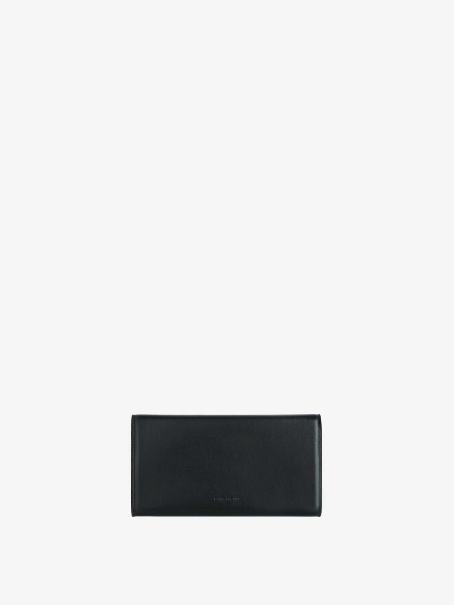 Women Givenchy Small Leather Goods | 4G Wallet In Box Leather With Chain Black