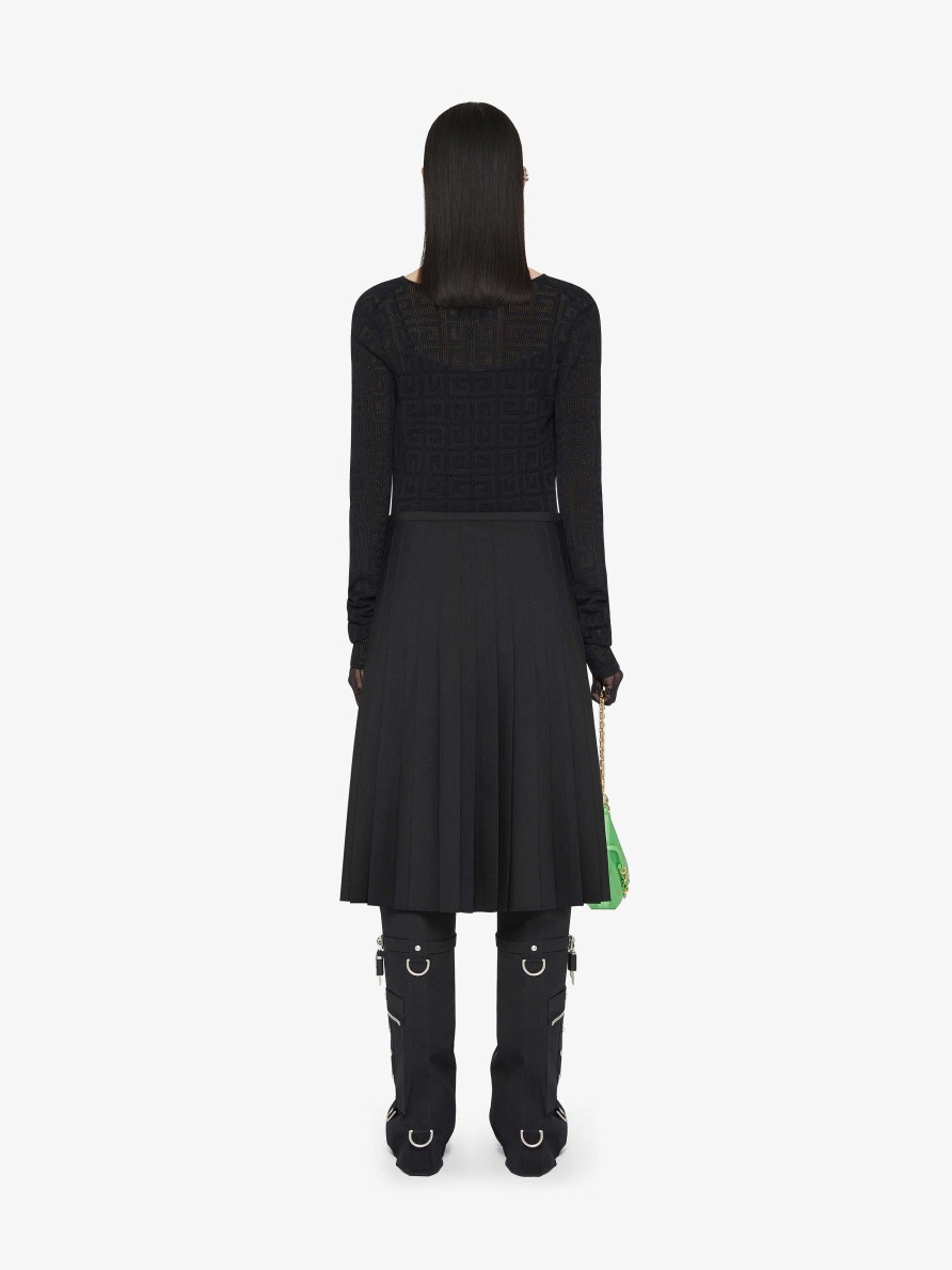 Women Givenchy Knitwear | Draped Sweater In 4G Jacquard Black