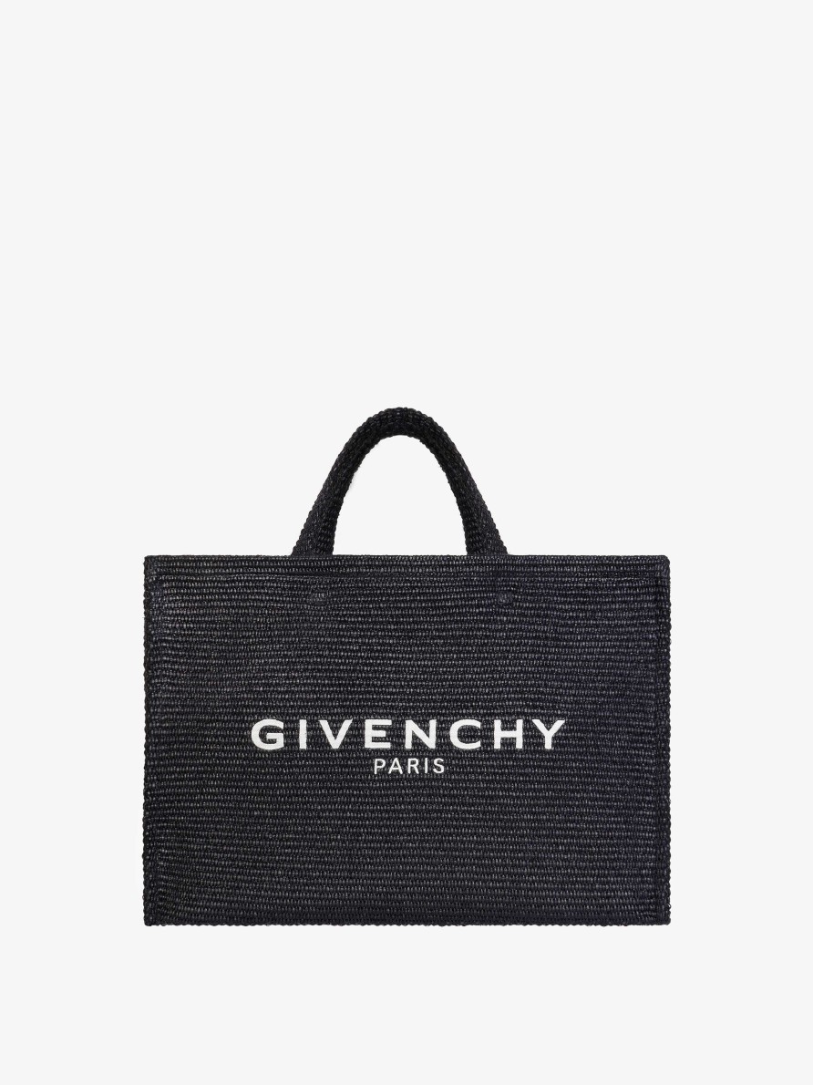 Women Givenchy G-Tote | Large G-Tote Shopping Bag In Raffia Black