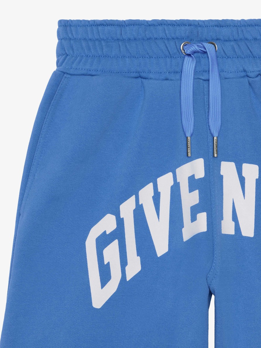 Men Givenchy Boy (4 To 12 Years) | Givenchy College Bermuda Shorts In Fleece Blue