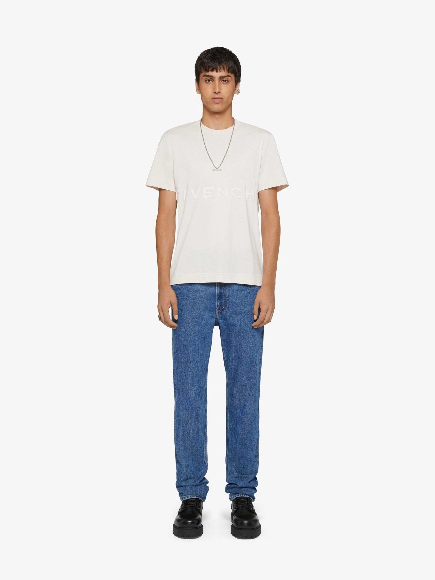 Men Givenchy T-Shirts | Givenchy 4G Slim Fit T-Shirt In Cotton Nude Pink