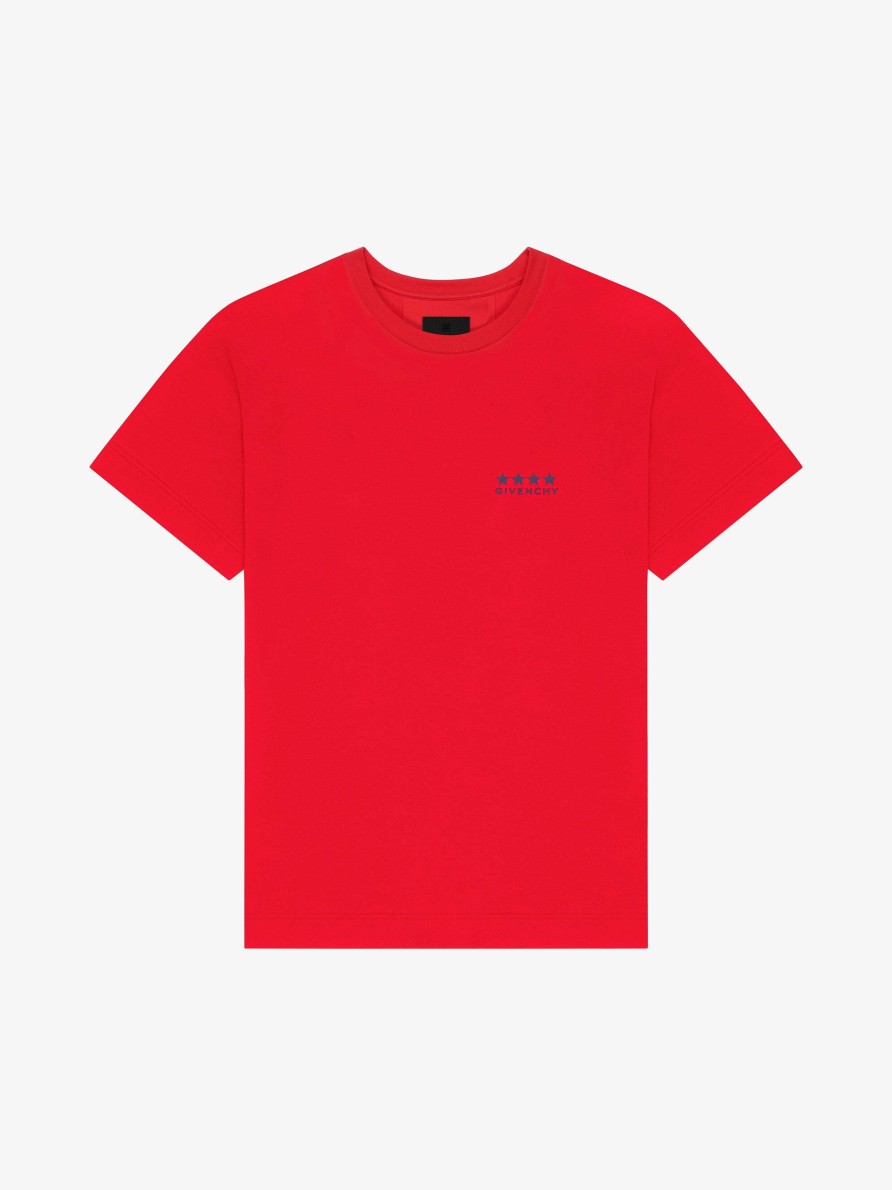 Men Givenchy T-Shirts | 4G T-Shirt In Cotton Red