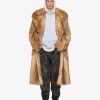 Men Givenchy Jackets & Coats | Oversized Double Breasted Coat In Faux Fur Beige/Brown