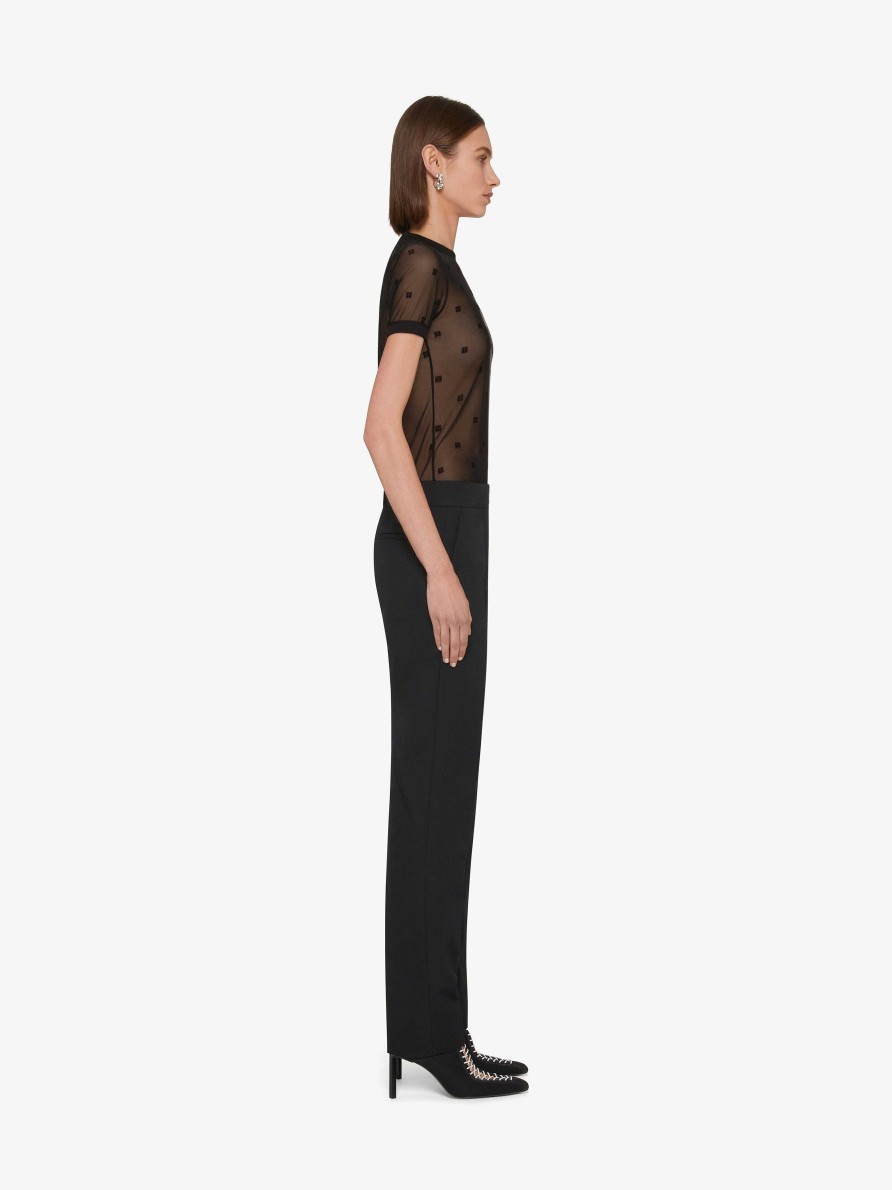 Women Givenchy T-Shirts | Slim Fit T-Shirt In 4G Tulle Black