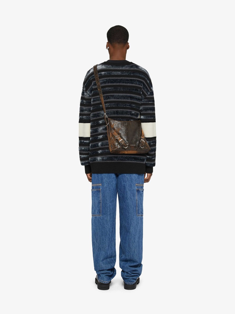 Men Givenchy Knitwear | Givenchy Sweater In Wool With Stripes Black/Grey