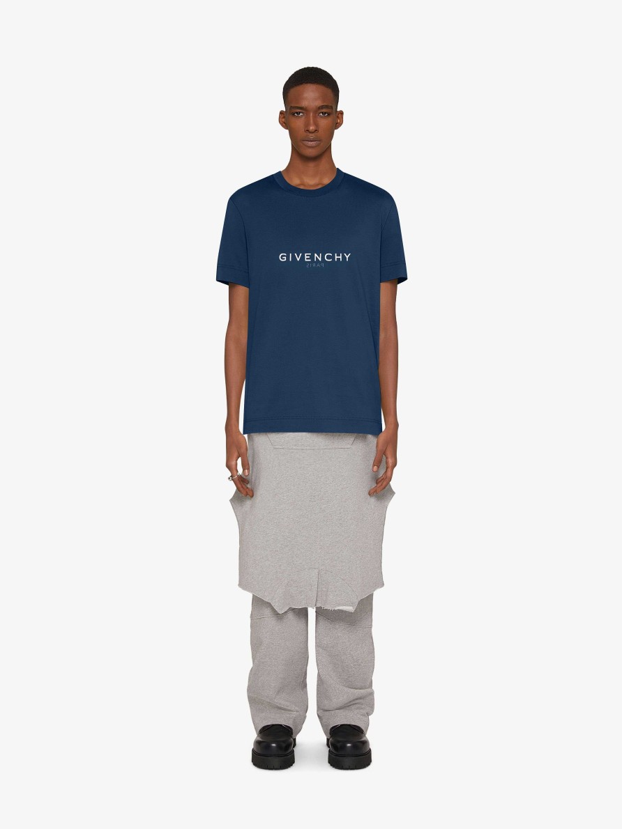 Men Givenchy T-Shirts | Givenchy Reverse Slim Fit T-Shirt In Cotton Military Blue