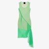 Women Givenchy Dresses | Dress In Silk With Ruffles On The Side Absynthe Green