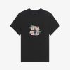 Women Givenchy T-Shirts | T-Shirt In Cotton With 4G Flowers Print Black