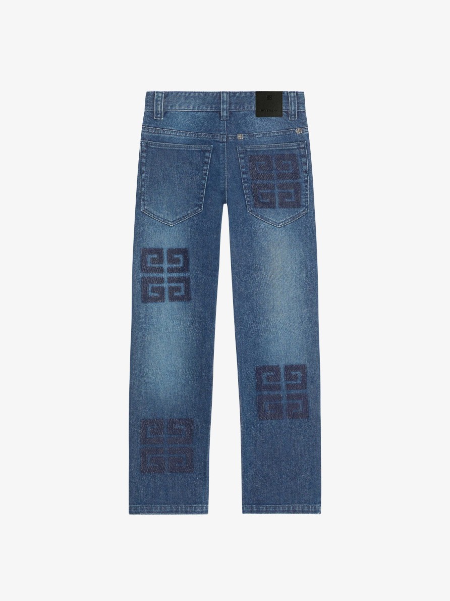 Men Givenchy Boy (4 To 12 Years) | 4G Slim Fit Jeans In Denim Denim Blue