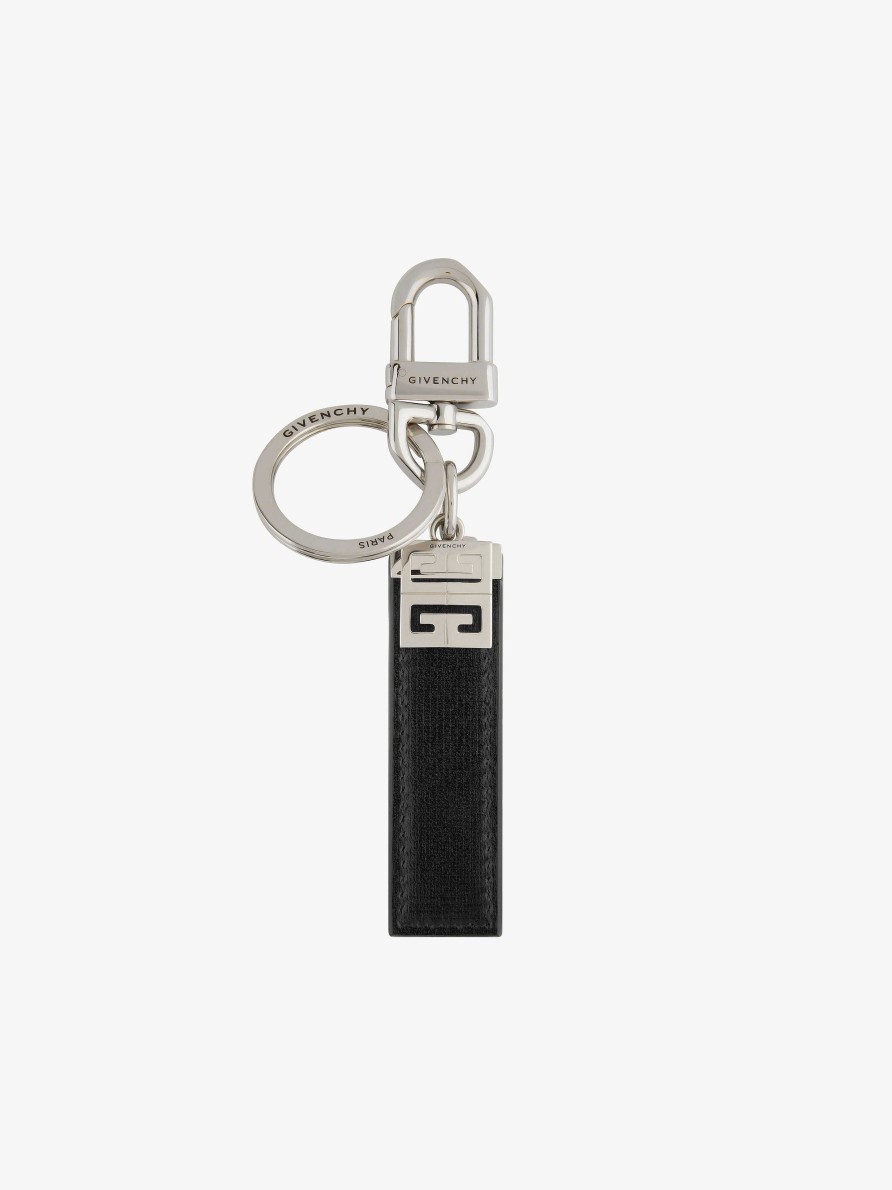 Men Givenchy Other Accessories | Keyring In Metal And 4G Classic Leather Black