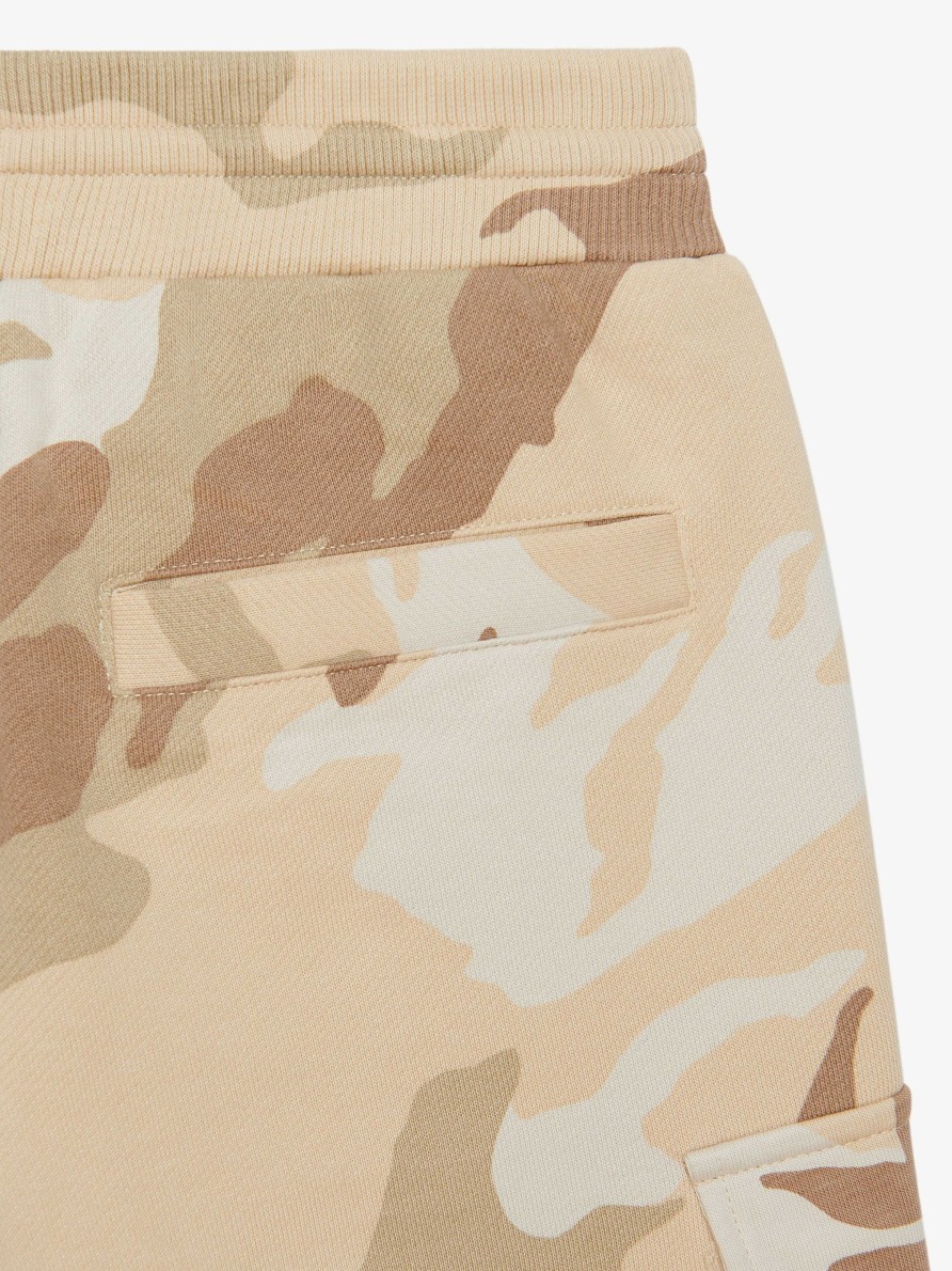 Men Givenchy Boy (4 To 12 Years) | Bermuda Shorts In Fleece With Camo Print Cream/Beige