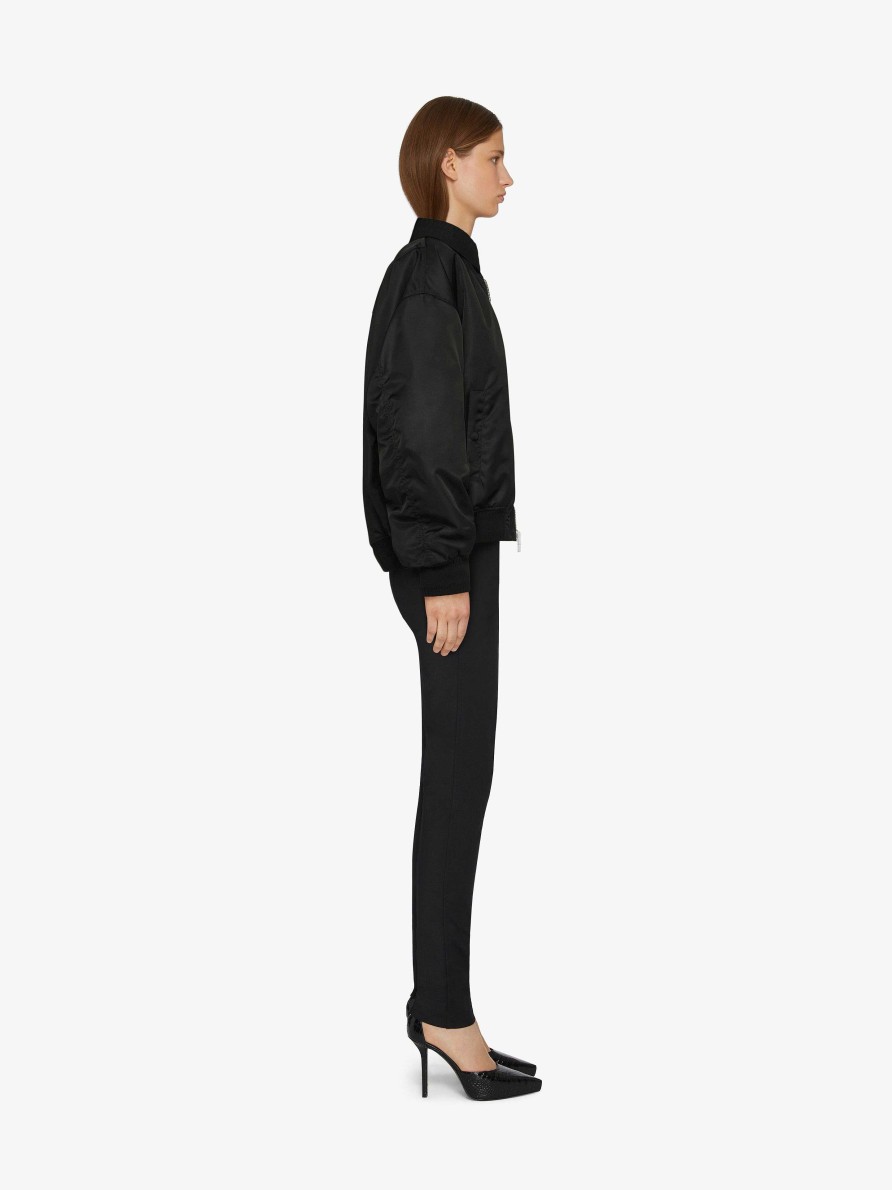 Women Givenchy Outerwear & Blousons | Givenchy Bomber Jacket With Pocket Detail Black