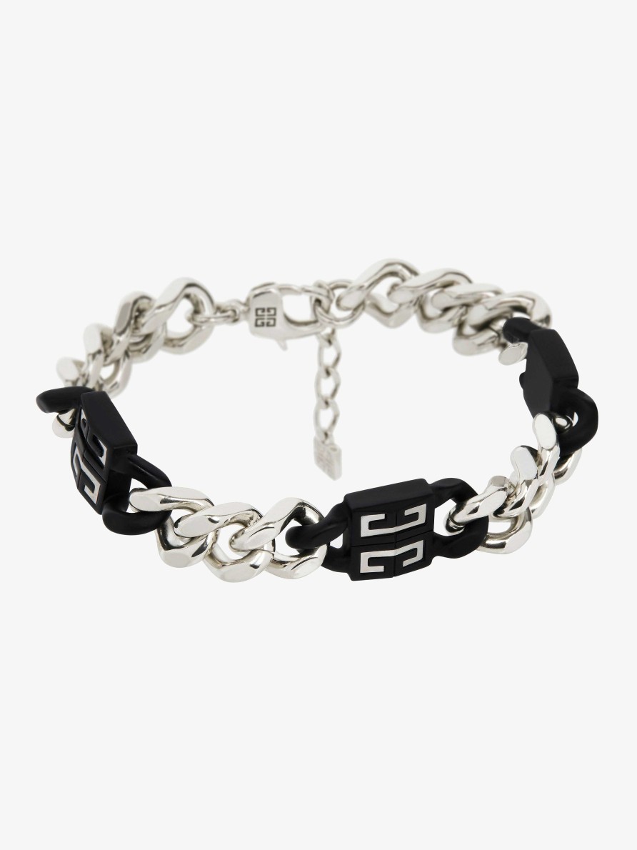 Men Givenchy Jewelry | 4G Bracelet In Metal Black/Silvery