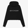 Women Givenchy Sweatshirts & Hoodies | Givenchy Archetype Cropped Hoodie In Fleece Black