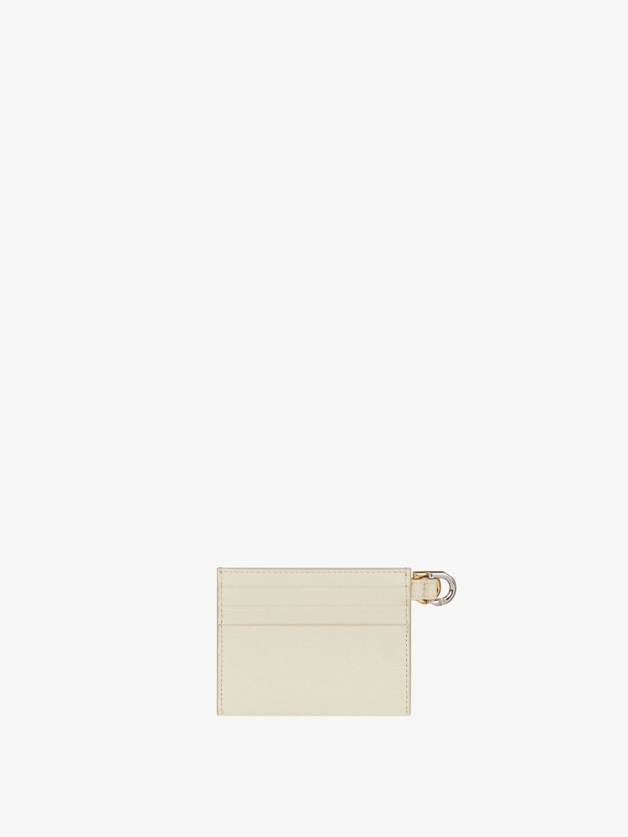 Women Givenchy Small Leather Goods | Voyou Card Holder In Leather Natural Beige